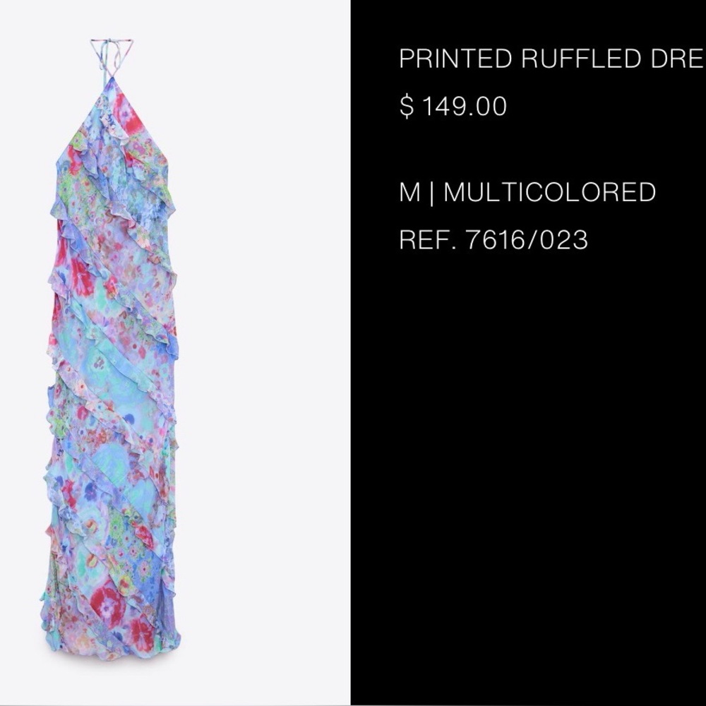 ZARA | PRINTED RUFFLED DRESS - Picture 5 of 5